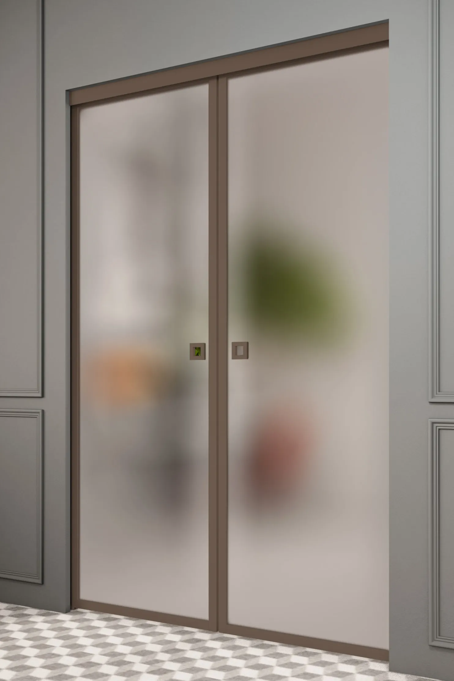 Liukuovet seinän sisään Hietakari Inne P2N New York Pocketdoor, soft closing -mekanismilla, mittatilaus, eri vaihtoehtoja