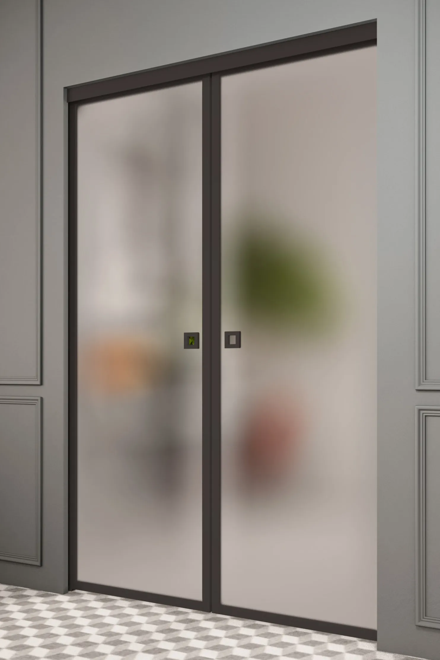 Liukuovet seinän sisään Hietakari Inne P2N New York Pocketdoor, soft closing -mekanismilla, mittatilaus, eri vaihtoehtoja