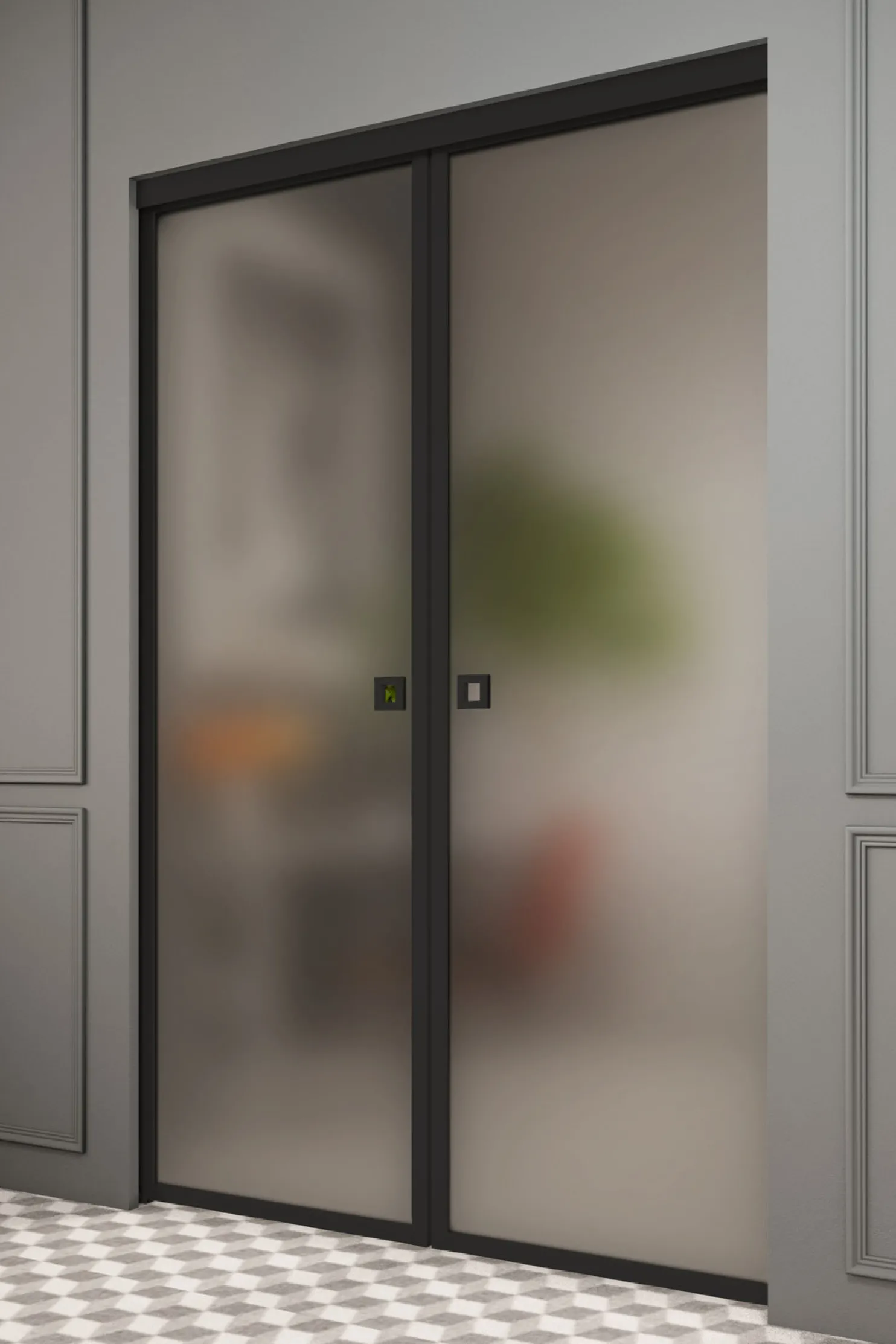 Liukuovet seinän sisään Hietakari Inne P2N New York Pocketdoor, soft closing -mekanismilla, mittatilaus, eri vaihtoehtoja