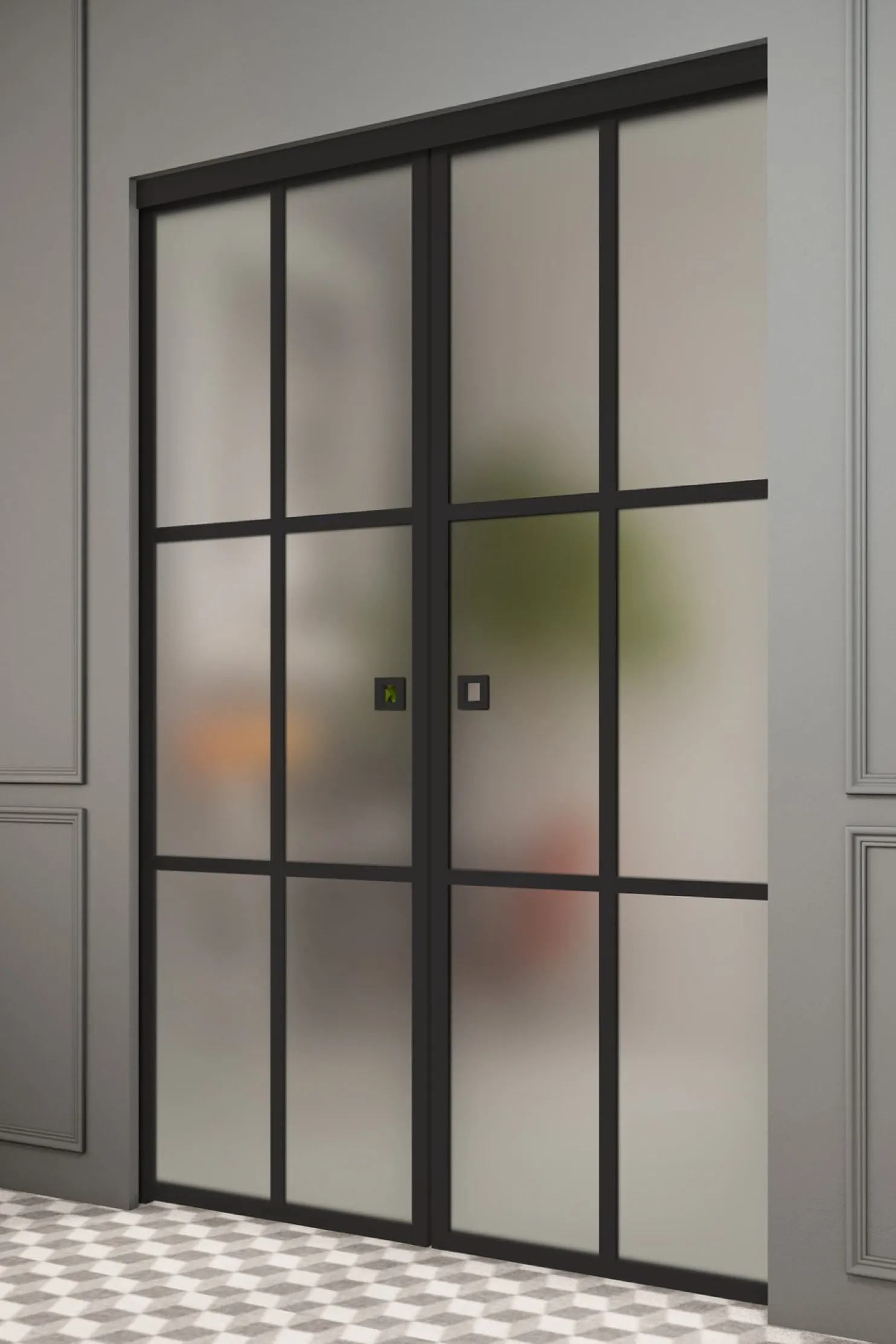 Liukuovet seinän sisään Hietakari Inne P2P Paris Pocketdoor, soft closing -mekanismilla, mittatilaus, eri vaihtoehtoja
