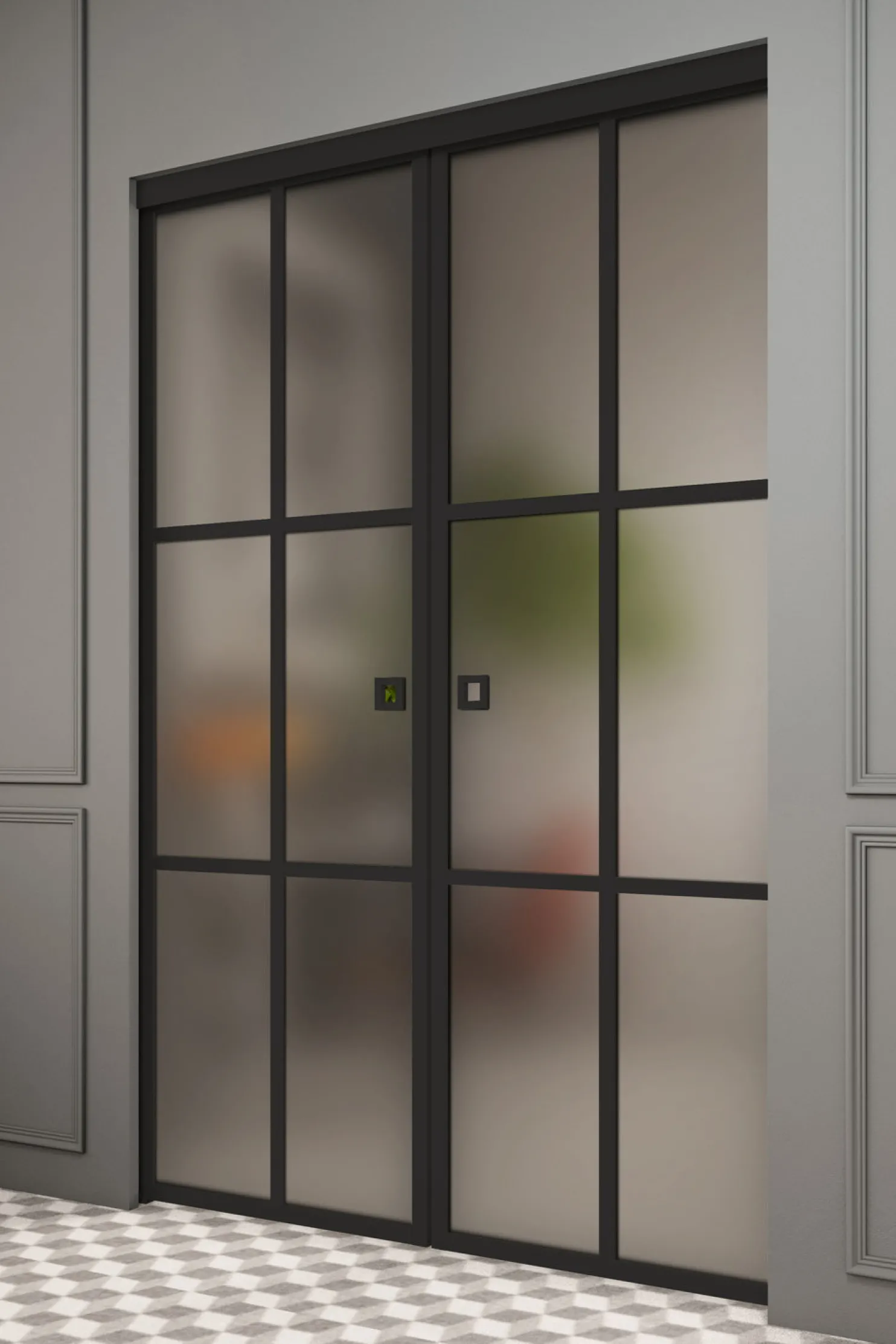 Liukuovet seinän sisään Hietakari Inne P2P Paris Pocketdoor, soft closing -mekanismilla, mittatilaus, eri vaihtoehtoja