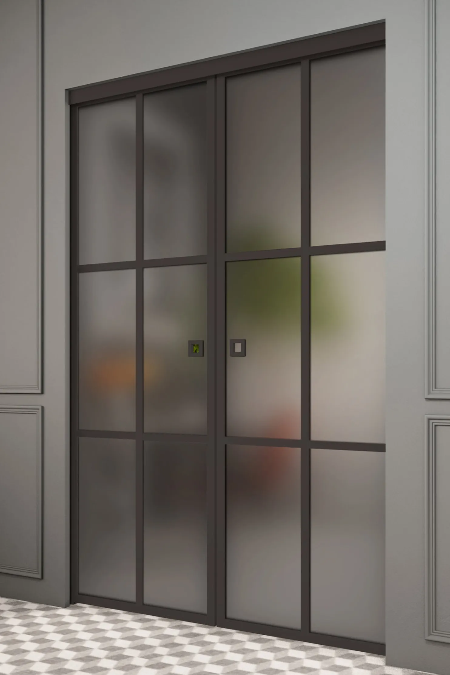 Liukuovet seinän sisään Hietakari Inne P2P Paris Pocketdoor, soft closing -mekanismilla, mittatilaus, eri vaihtoehtoja