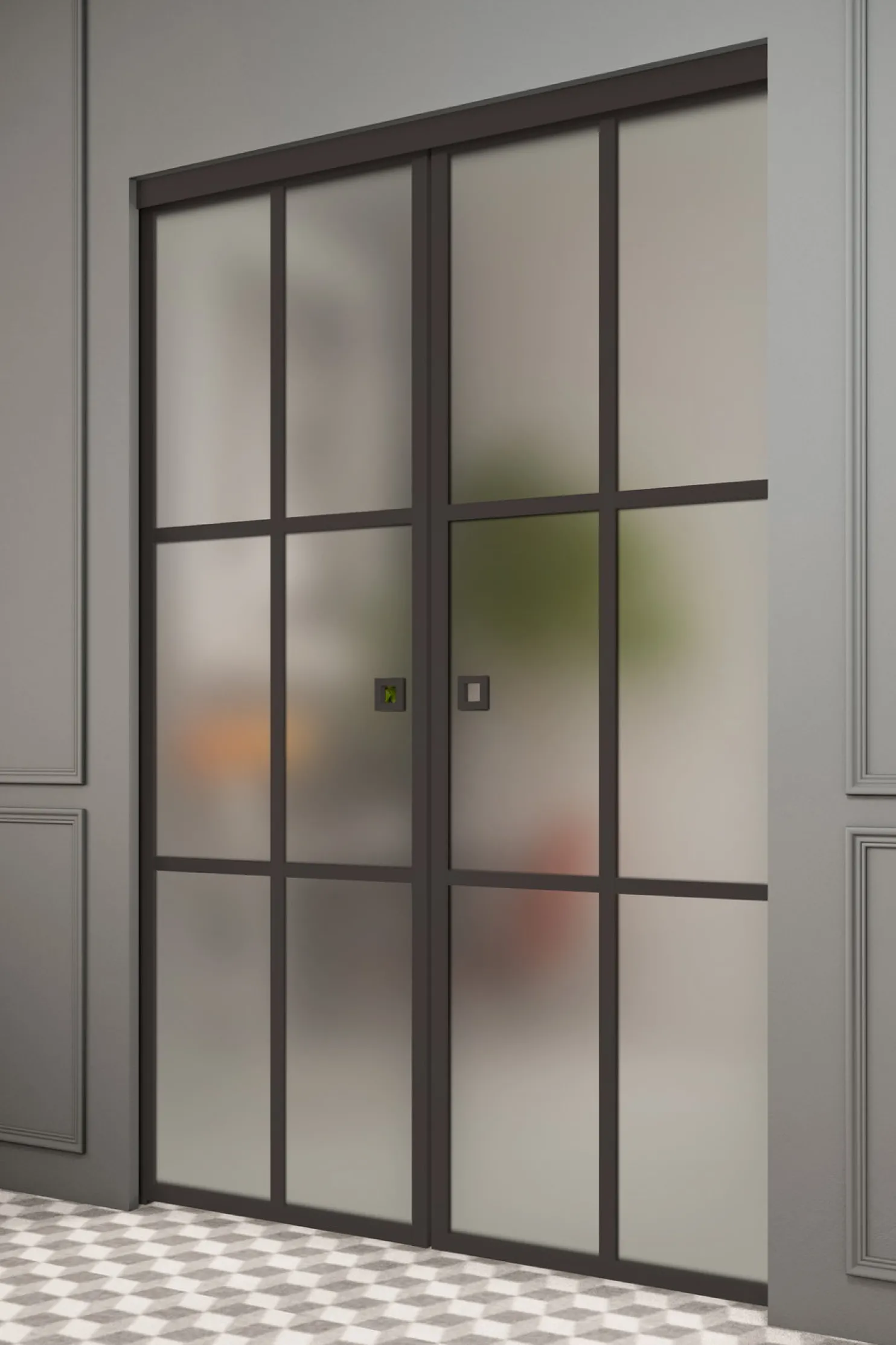 Liukuovet seinän sisään Hietakari Inne P2P Paris Pocketdoor, soft closing -mekanismilla, mittatilaus, eri vaihtoehtoja