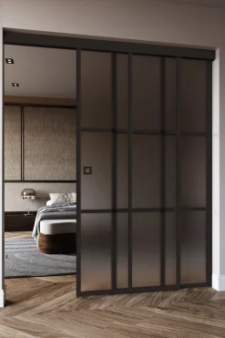 Liukuovi Hietakari Inne C5P Paris, soft closing -mekanismilla ja kiinteällä seinällä, mittatilaus, eri vaihtoehtoja