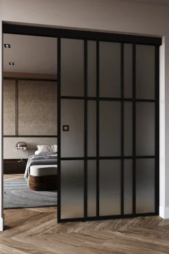 Liukuovi Hietakari Inne C5P Paris, soft closing -mekanismilla ja kiinteällä seinällä, mittatilaus, eri vaihtoehtoja