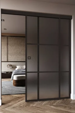 Liukuovi Hietakari Inne C5T Tokyo, soft closing -mekanismilla ja kiinteällä seinällä, mittatilaus, eri vaihtoehtoja