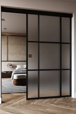 Liukuovi Hietakari Inne C5T Tokyo, soft closing -mekanismilla ja kiinteällä seinällä, mittatilaus, eri vaihtoehtoja