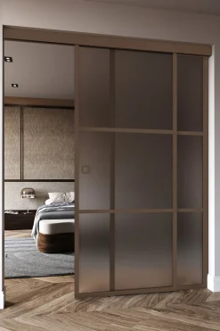Liukuovi Hietakari Inne C5T Tokyo, soft closing -mekanismilla ja kiinteällä seinällä, mittatilaus, eri vaihtoehtoja