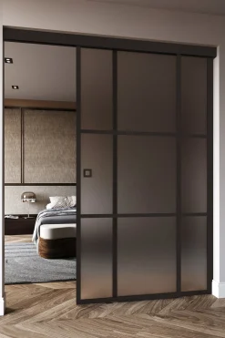 Liukuovi Hietakari Inne C5T Tokyo, soft closing -mekanismilla ja kiinteällä seinällä, mittatilaus, eri vaihtoehtoja
