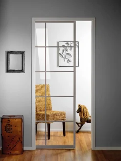 Liukuovi seinän sisään Stella Pocket Door M8 ristikko 825x2040mm alumiini