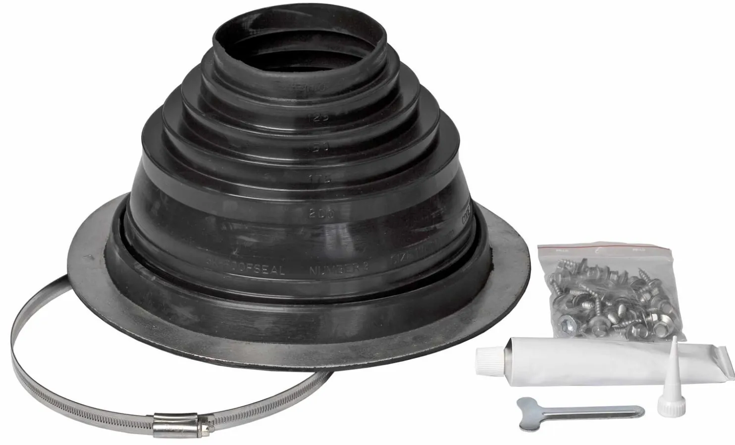Läpivientitiiviste Vilpe Roofseal, eri kokoja