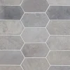 Luonnonkivilaatta Qualitystone Picket Light Grey Marble, 100x200mm