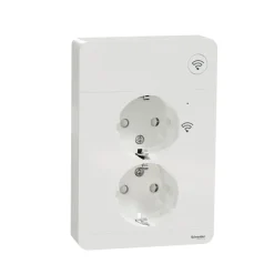 Älypistorasia Schneider Electric Wiser Exxact 2-osainen UPJ Zigbee valkoinen