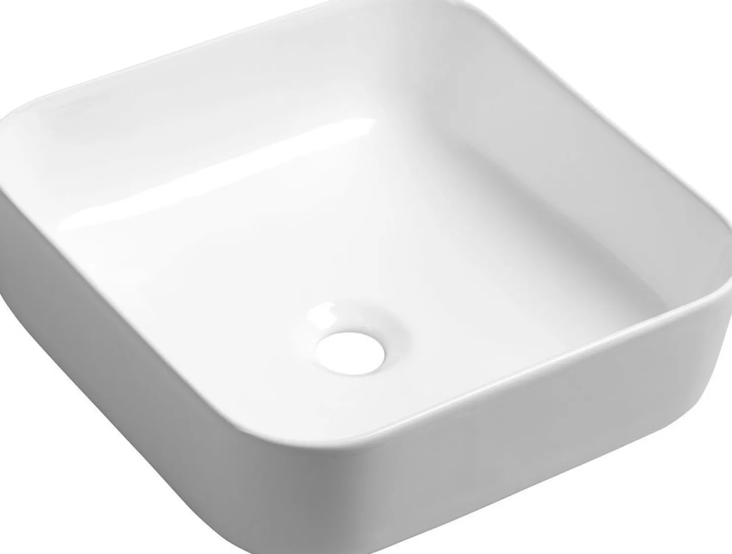 Malja-allas Interia Prata 395 x 395 mm keraaminen valkoinen