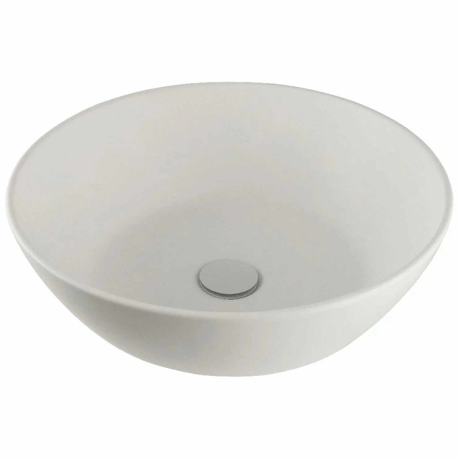 Malja-allas Lavabo Solid Surface Ø45, 450x450mm, valkoinen