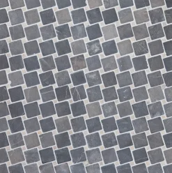 Marmorimosaiikki Qualitystone Diagonal Gray-White, verkolla, 50x50/10x10 mm