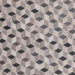 Marmorimosaiikki Qualitystone Dimention Gray-Light Gray-White, verkolla, 300 x 300 mm