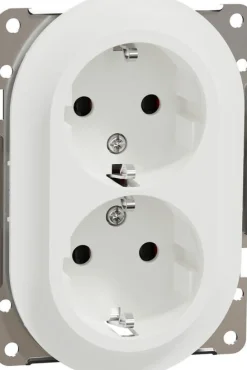 Matala pistorasia Schneider Electric ELKO One, 2-osainen, 16A, IP21, UKR, uppoasennus, keskiölevyllä, ruuviliitos