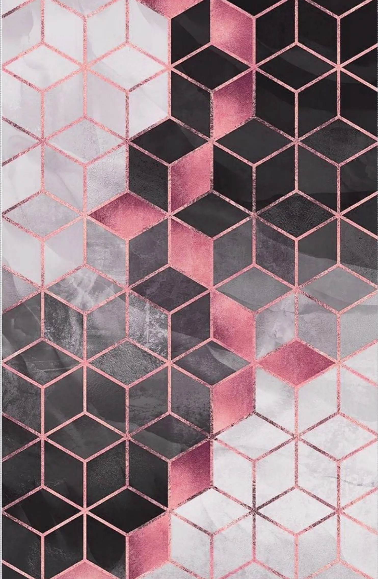 Matto Linento HMNT777, 160x230cm, roosa/musta