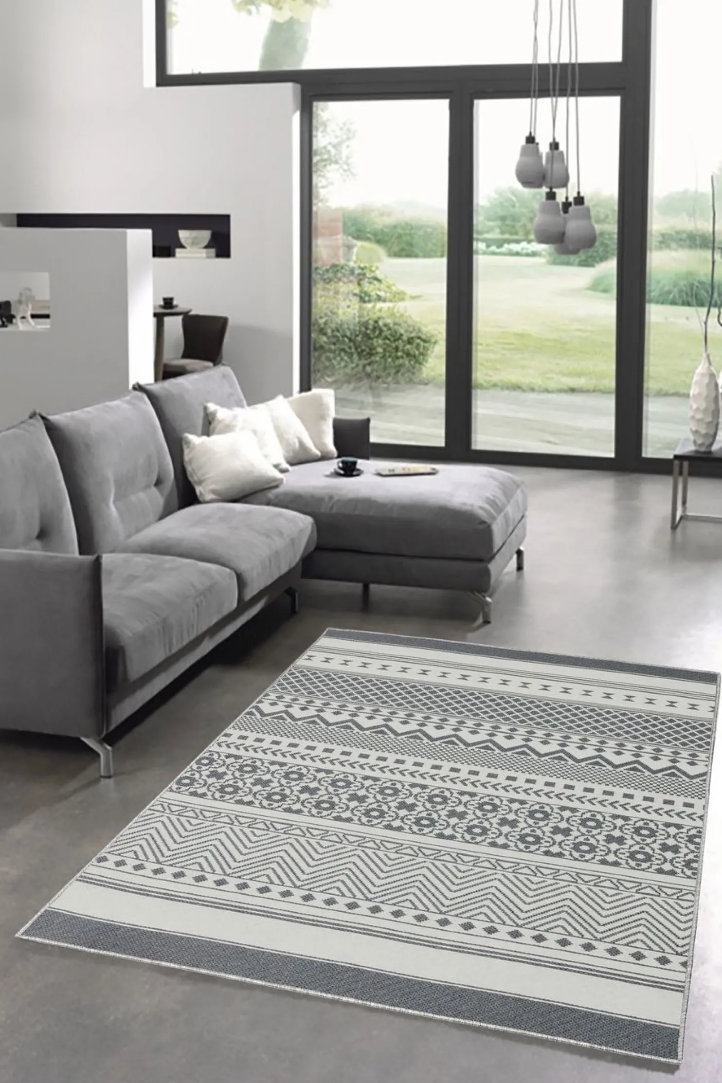 Matto Linento W1081, 180x280cm, harmaa