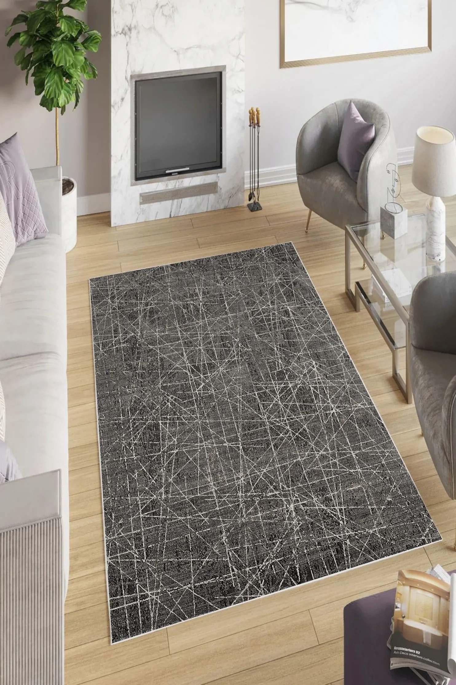 Matto Linento W1208, 180x280cm, harmaa