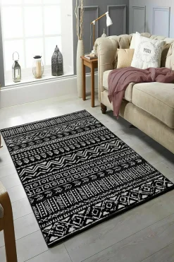 Matto Linento W1082, 60x100cm, mustavalkoinen