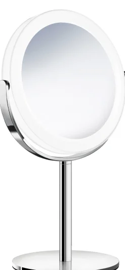 Meikkipeili LED-valolla Smedbo Outline FK447, vapaasti seisova, X1/X7, kiillotettu kromi