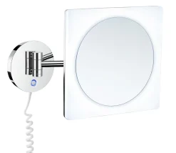 Meikkipeili Smedbo Outline Dual light Ø200 mm,valolla ja hipaisukytkimellä 5-kertainen suurennos kantikas