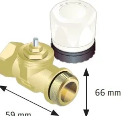 Menoventtiili 3/4'' UK x 1/2'' SK WehoFloor