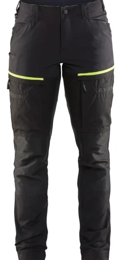 Naisten housut Blåkläder 7166 Stretch musta/keltainen