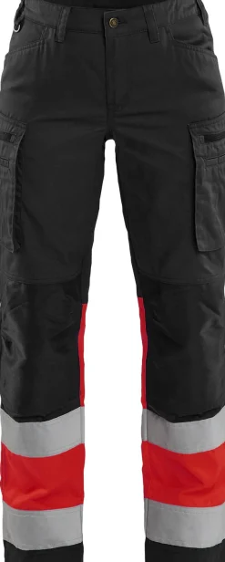 Naisten huomiohousut Blåkläder 7161 Highvis Stretch musta/huomioväri
