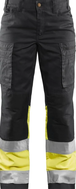 Naisten huomiohousut Blåkläder 7161 Highvis Stretch musta/huomioväri