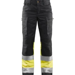 Naisten huomiohousut Blåkläder 7161 Highvis Stretch mariininsininen/huomioväri