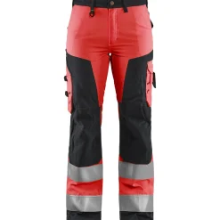 Naisten huomiohousut Blåkläder 7155 Highvis huomiopunainen/musta