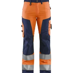 Naisten huomiohousut Blåkläder 7155 Highvis huomio-oranssi/sininen