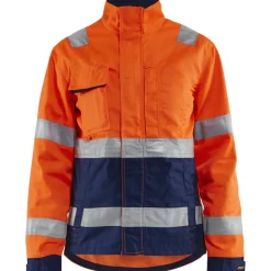 Naisten huomiotakki Blåkläder 4903 Highvis huomio-oranssi/sininen