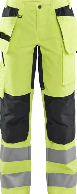 Naisten riipputaskuhousut Blåkläder 7163 Highvis Stretch huomiokeltainen/musta