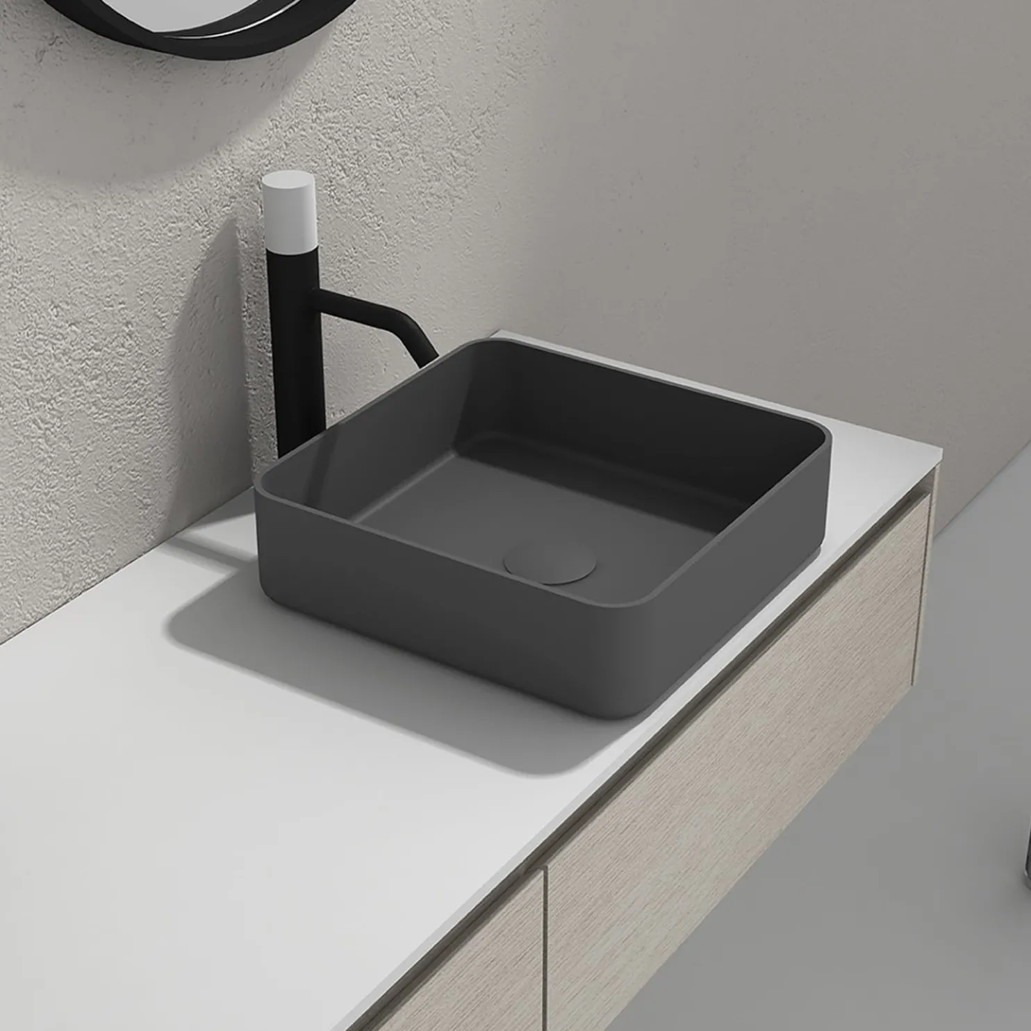 Pesuallas Bathlife Stark 380x380 mm mattaharmaa