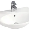 Pesuallas Gustavsberg Nautic, 50 cm, pultti/kannatinkiinnitys, hananreikä keskellä, CeramicPlus