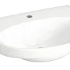 Pesuallas Gustavsberg Nautic, 60 cm, pulttikiinnitys, hananreikä keskellä, vakiopintakäsittely