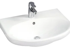 Pesuallas Gustavsberg Nautic, 60 cm, pultti/kannatinkiinnitys, ilman hananreikää, ylivuotoaukolla, CeramicPlus
