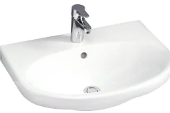 Pesuallas Gustavsberg Nautic, 56 cm, pultti/kannatinkiinnitys, ilman hananreikää, ylivuotoaukolla, CeramicPlus