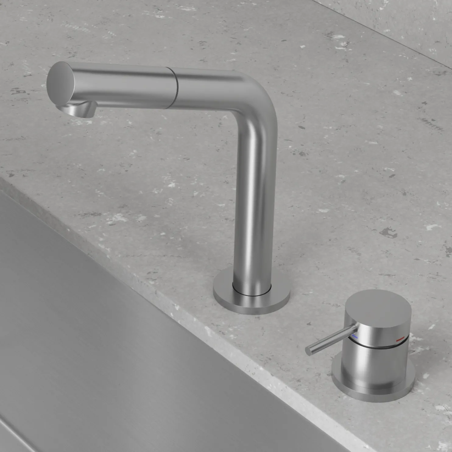Pesuallashana Scandtap Steel Harmonized B2P Original, ulosvedettävä juoksuputki, ruostumaton teräs