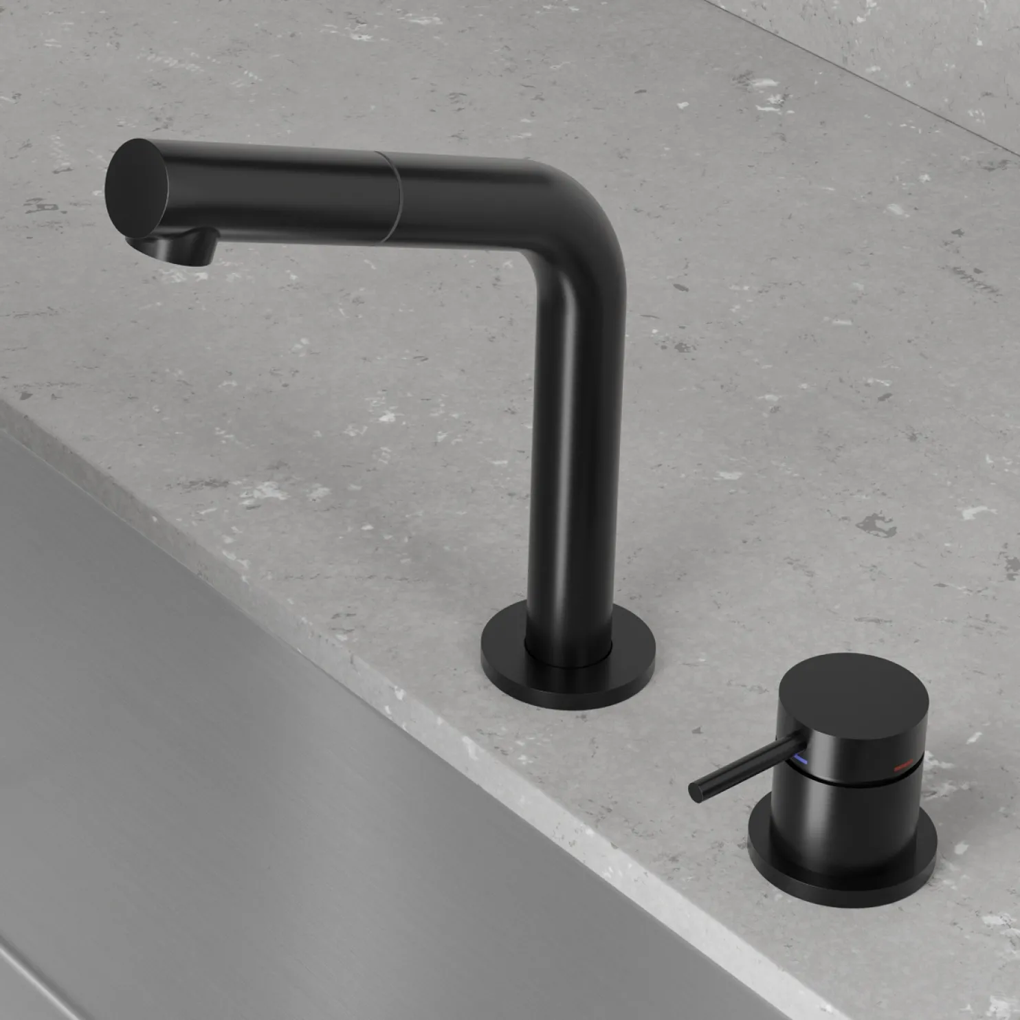 Pesuallashana Scandtap Steel Harmonized B2P Shadow, ulosvedettävä juoksuputki, musta