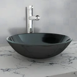 Pesuallas Karkaistu lasi 42 cm Musta