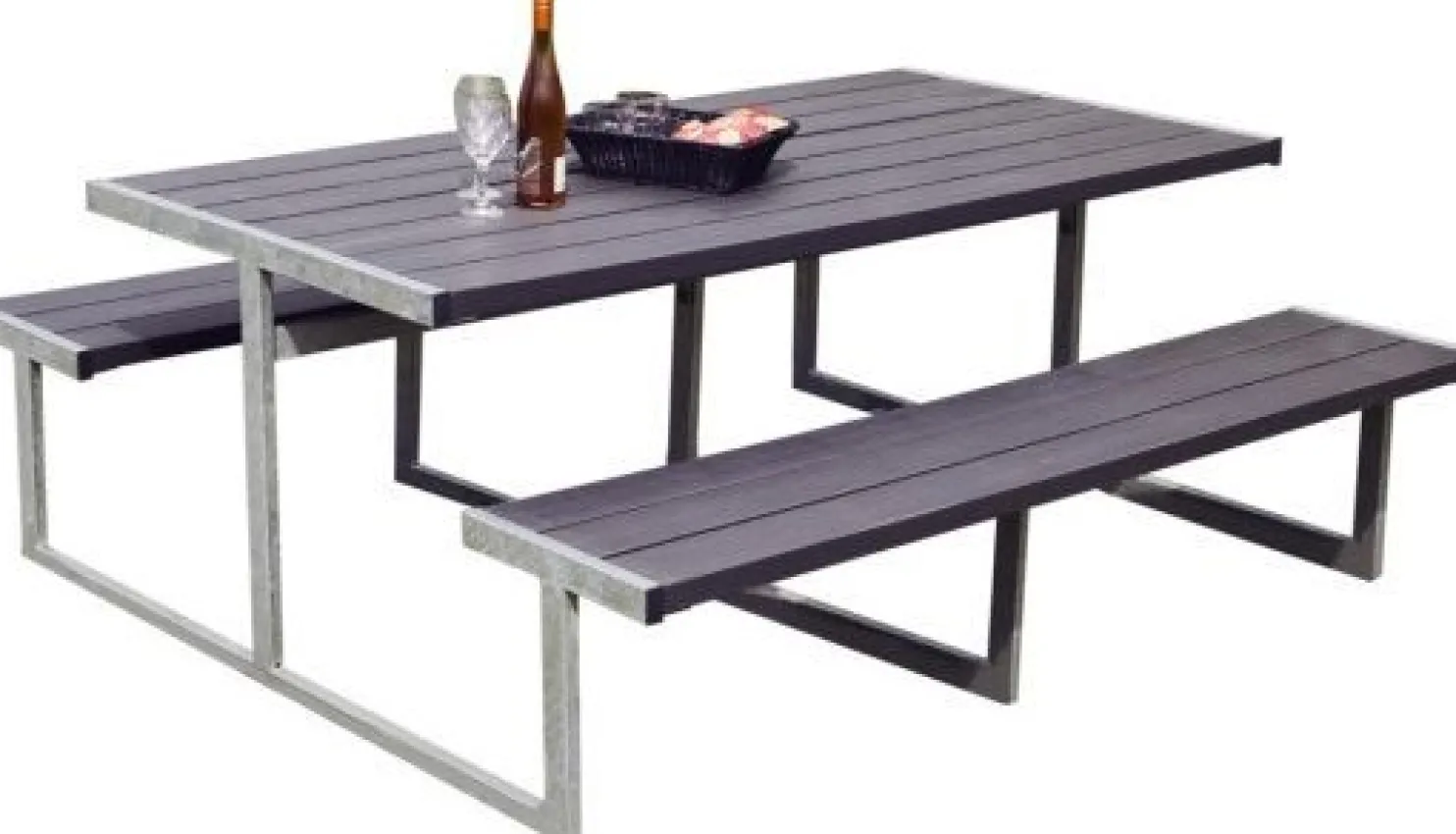 Picnic-pöytäsetti Hortus NJORD, antrasiitti non-wood ja galvanoitu runko
