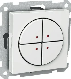 Pienjännitepainike Exxact, 4-osainen, 12-30V DC, 12-24V AC, LED, valkoinen