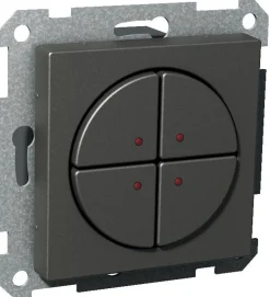 Pienjännitepainike Exxact, 4-osainen, 12-30V DC, 12-24V AC, LED, antrasiitti