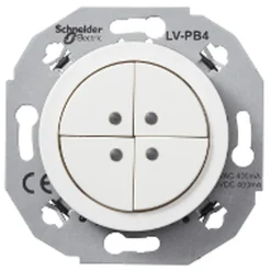 Pienjännitepainike Schneider Electric Renova,4-osainen, 12-30V DC, 12-24V AC, valkoinen