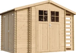 Pihavaja polttopuukatoksella Timbela M389F, 5.41m², eri vaihtoehtoja